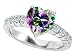 2.35 cts 925 Sterling Silver 14K White Gold Plated Genuine Heart Shape Mystic Topaz Engagement Ring