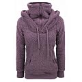 Eight2Nine Damen Teddy Fleece Jacke, hohem Stehkragen mit