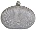 Chicastic Glitter Metallic One Ring Clutch Evening Purse With Rhinestones