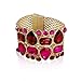 Red Pink Goldtone Faceted Chunky Stretch Bracelet