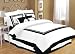 7 Pieces Caprice White with Black Hotel Comforter Bed-in-a-bag Set Full or Double Size
