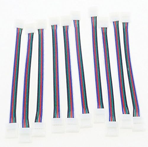 RGBSIGHT 10mm RGBW LED connector Strip to Strip No Welding Solderless Adapter 5 Conductor 10 mm Wide 5pin Gapless Connector (10-pack)