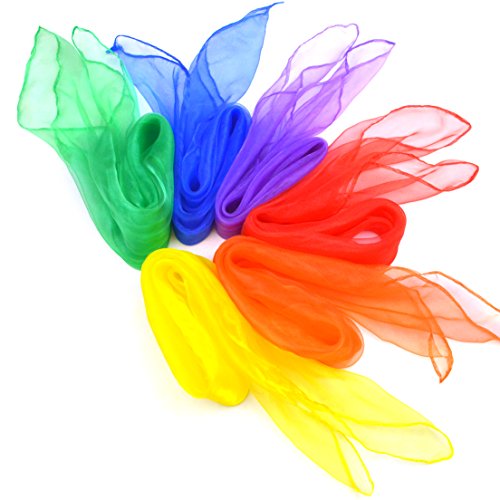 Jmkcoz 12pcs Square Juggling Silk Dance Scarves Magic Tricks