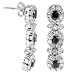Sterling Silver Black Cubic Zirconia 1.2 Chandelier Post Earrings
