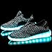 CAYANLAND LED Light Up Shoes Fashion Sneaker for Men Women Kids Child Boy Girls Slip-on with 11 Color Modes, 03Black,41