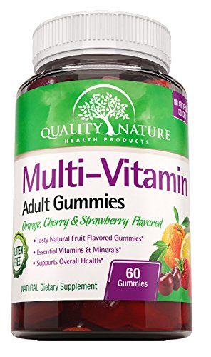 Multivitamin Gummies for Adults- Contains Essential Vitamins and Minerals- Supports Overall Health- Vitamins A, C, D, E, B-6, B-12- Folic Acid, Biotin, Pantothenic Acid, Iodine, Zinc- Orange, Cherry and Strawberry Flavored- 30 Capsules - Gluten-free - No Artificial Colors- Gmp-certified