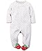 Carter's Baby Girls Footie, White Strawberry, 9 Months