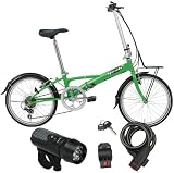 DAHON���C�Z���X yeah(���[) 20�C���`6�i�܏􎩓]�� YR-206 �O���[�� / LED5�A���C�g / �R�C���^�C�v���C���[�� �u���b�N 3�_�Z�b�g