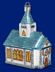 #!Cheap ROMANTIC COUNTRY CHURCH Ornament Old World Christmas