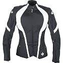 Advanced Ladies Black & White Lotus 2.0 Armored Motorcycle Jacket - Size : Large