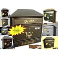 Gro�er Briefkasten mit Walmdach edel in gr�n weiss schwarz blau messing kupfer gold braun rot gelb anthrazit silber edelstahl moosgr�n o. grau black white metallic mit Zeitungsfach Zeitungsrolle Postkasten antik Mailbox Stahl in 1A Qualit�t 1,2mm*WD