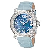 Chopard Happy Sport Round Ladies Blue Mother of Pearl Dial Moon Stars Watch 278475-2001