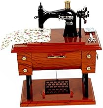FreshGadgetz Vintage Mini Treadle Sewing Machine Design Mechanical Music Box Sartorius Model Musical Toy Desktop Display Toy HHI-64943