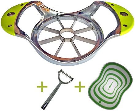 Aracoware Heavy Apple Slicer Corer Peeler Set-Metal Apple Wedger With 8 Ultra-Sharp Blades And Mini Chopping Mat