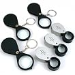 6Pcs 10X Eye Loupe 3X Key Chain Folding Magnifier Tool