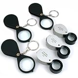 6Pcs 10X Eye Loupe 3X Key Chain Folding Magnifier Tool