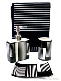 4pc Black & White Bathroom Set
