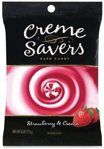 83930 Creme Savers Candies - Strawberry Cream - Individually Wrapped - 6 oz - 60 / Pack