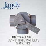 Jandy 3406 Space Saver 3 Port 1-1/2-to-2-Inch Positive Seal Pool/Spa Valve, Gray