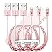 Dreo 3-Feet 8 Pin to USB SYNC Lightning Cable for iPhone 5/5s/5c/5se,6/6s,6/6s Plus,iPod,iPad Mini,iPad,iPad Air - 3 Pack - Rose Gold (MFI Apple Certified)