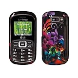 Black Purple Green Orange Flower Rubberized Snap on Design Hard Case Facepl ....