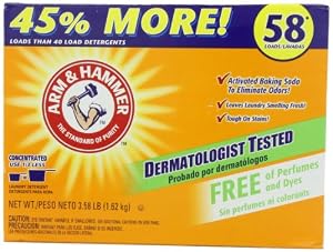 Arm & Hammer Powder Laundry Detergent, 58 Loads, Free of Perfumes and Dyes, 3.58 Pounds