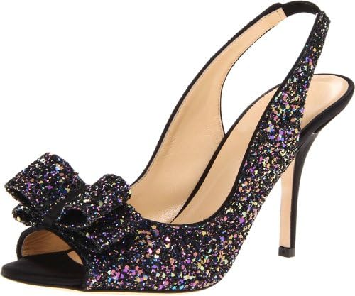 Kate Spade New York Women's Charm Black multi Glitter/Black Satin 7 M