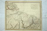 Antique Map South America Guayana Brazil Atlantic Ocean