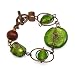 Jewelry : Glass, Wooden, and Brass Beads Bracelet "Foil's Gold" -Fair Trade Gifts