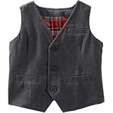 OSHKOSH(オシュコシュ) ヘリッジボーンベスト チャコール アウターベスト 6ヶ月【並行輸入】