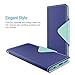 iPhone 6S Wallet Case, Maxboost [Elegance Series] iPhone Wallet Cover for iPhone 6 / 6S Protective PU Leather Card Case w/3 Card Slots + Side Pocket Flip Magnetic - Navy Blue/Teal