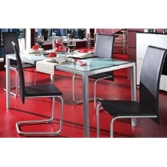 Design Esstisch mit Milchglas 140x90
