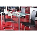 Design Esstisch mit Milchglas 140x90