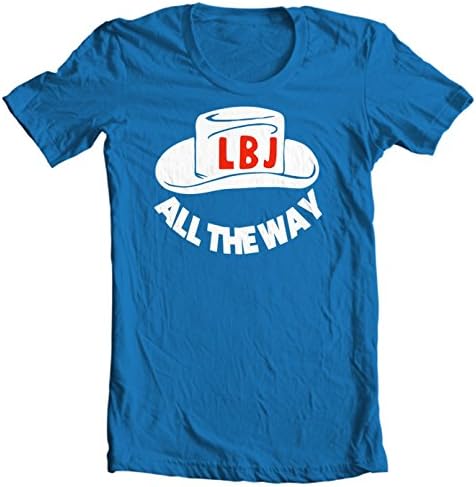 Yesteeyear Mens All The With With LBJ Campaign T-shirt M Blue