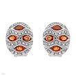 Earrings With 2.00ctw Precious Stones - Genuine Clean Diamonds and Sapphires Made of 14K White Gold. Total item weight 6.4g Length 16mm