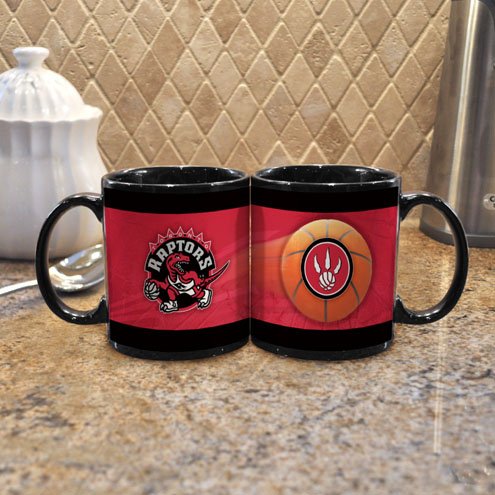 NBA Toronto Raptors 11-Ounce Black Sportsball Mug (2 Pack)