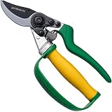 Pruning Shears - Ergonomic Bypass Pruner with Rotating Handle to Protect Hand and Minimize Strain - Heavy Duty Secateurs, Clippers, Tree Trimmers - Garden Supply - Gardenbrite