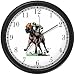 Thoroughbred Racehorse and Jockey Driving Down the Stretch Horse Wall Clock by WatchBuddy Timepieces (Black Frame)