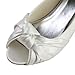 Elegantpark EP2045 Women's Peep Toe Low Heel Knot Bridal Wedding Shoes