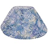 Periwinkle Blue Leaf Print Wedge-Shaped Placemat for Round Tables