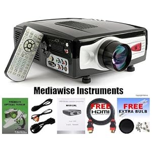 LCD Video Projector (Includes HDMI Cable & Extra Bulb) Great for DVD, Wii, XBox, Playstation