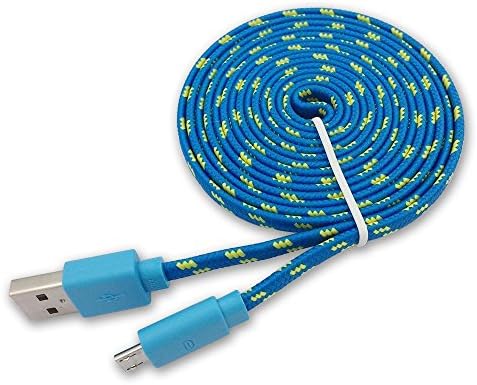 OpeMed(TM) High quality 6 ft Micro-USB Sync and Charge USB Data Cable for Samsung, HTC, LG and Other Smartphone (6FT Blue)