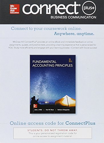connect 2 semester access card for fundamental accounting principles