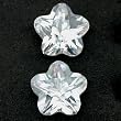 2 White Flower Faceted Cubic Zirconia CZ Gem Stone 7mm