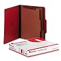 UNIVERSAL OFFICE PRODUCTS Pressboard Classification Folders, Letter, 6-Section, Ruby Red, 10/Box
