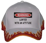 Warning: Lawyer with an attitude Orange Flame Hat / Baseball Cap
