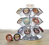 Single Serve Coffee Carousel for 24 Keurig K-cups with Condiment Tray