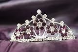Beautiful Bridal Wedding Flower Tiara Crown with Purple Crystal Party Accessories DH15764