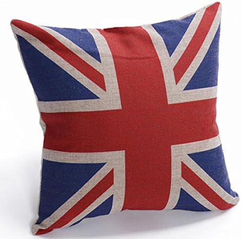Ancase Home Decorative Cotton Linen Square Pillowcase British UK Flag Throw Pillow Shams Cushion Cover 18" x 18"