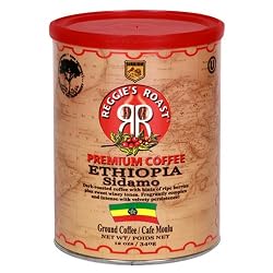 Reggie's Roast Ethiopia Sidamo Ground Coffee, 12-Ounce Cans (Pack of 4)